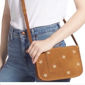 Madewell Daisy embroidered suede bag